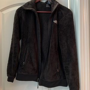 North face black zip up Sherpa jacket
